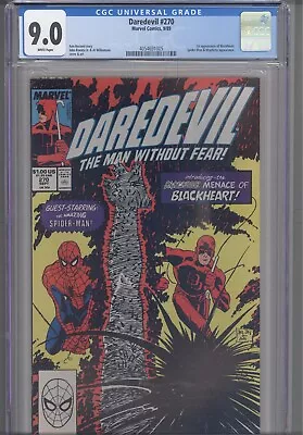 Buy Daredevil #270 CGC 9.0 1989 Marvel Comics 1st App Black Heart Spider-Man App • 56.21£