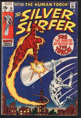Buy Silver Surfer #15 2.5 // Silver Surfer Vs The Human Torch Marvel Comics 1970 • 31.18£