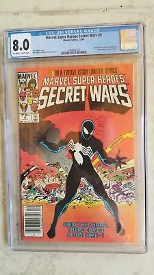 Buy Secret Wars #8 (GRADED 8.0) 1st  Black Symbiote Suit NEWSTAND FREE SHIPPING • 127.92£