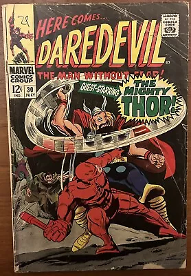 Buy Daredevil #30 - Thor Appearance! Cobra & Mr Hyde Appearance! (Marvel 1967) • 12.99£
