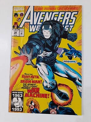 Buy Marvel Avengers West Coast 94 May 1993 KEY ISSUE 1st James Rhodes War Machine VG • 45£