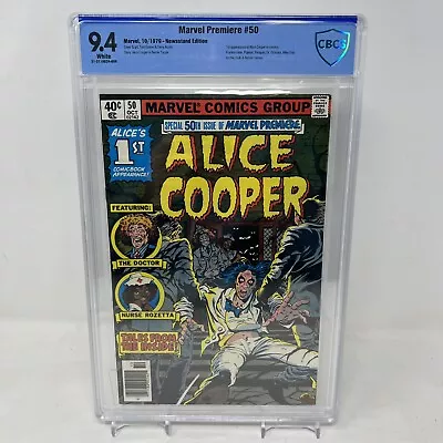 Buy CBCS 9.4 MARVEL PREMIERE #50 1st ALICE COOPER In Comics 1979 From Inside HORROR • 112.09£