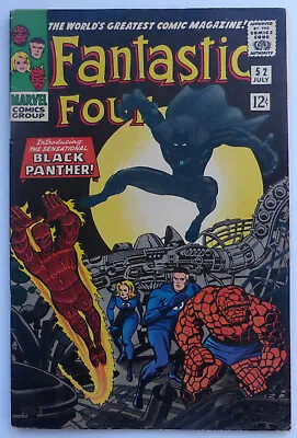 Buy FANTASTIC FOUR #52, HIGH GRADE 'CENTS' ISSUE, 1st APPEARANCE OF 'BLACK PANTHER'. • 1,450£