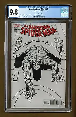 Buy Amazing Spider-Man #800E Ditko B&W 1:1000 Variant CGC 9.8 2018 1287901001 • 724.32£