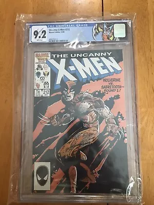 Buy Uncanny X-Men 212 1986 CGC 9.2 Wolverine Vs Sabretooth! Custom Wolverine Label! • 79.06£