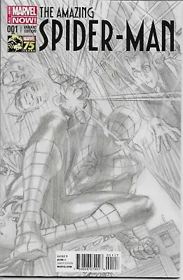 Buy Amazing Spider-Man #1 Alex Ross Sketch Variant Marvel Comics 2014 3rd Series NM • 119.99£