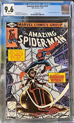 Buy Amazing Spider-Man #210 (1980) CGC 9.6 WHITE PAGES - KEY 1st Madame Web • 280.21£