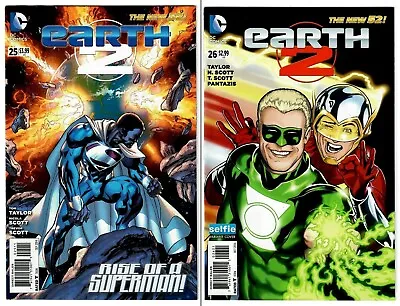 Buy EARTH 2 #25 & 26 VARIANT COVER 1st VAL-ZOD SUPERMAN 2014 DC NEW 52 COMIC BOOK 1 • 55.76£