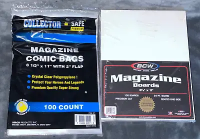 Buy Lot Of (10) BCW Magazine Backing Board W/bag 8 1/2 X 11 8.5x11 Inches Brand New • 6.71£