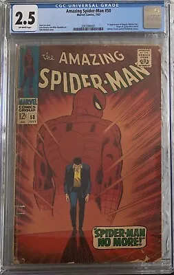 Buy Amazing Spider-man #50 Cgc 2.5 Gd+ 1967 1st Appearance Of Kingpin Marvel Comics • 377.69£