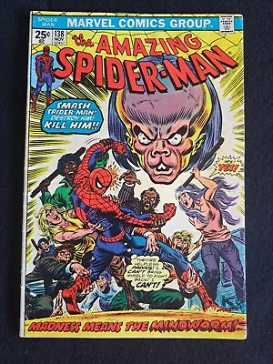 Buy Amazing Spider-Man 138 Marvel 1974 Missing MVS 1st Appearance Mindworm • 6.43£