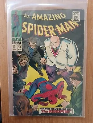 Buy AMAZING SPIDER-MAN #51. 1st Kingpin Cover. 1967. • 75£