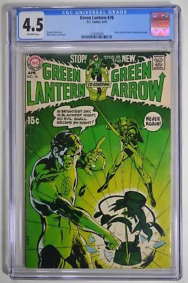 Buy Green Lantern #76 CGC 4.5 OW NEAL ADAMS GREEN ARROW Begins! KEY BRONZE BOOK Rare • 379.77£