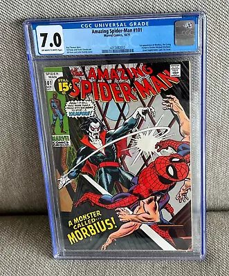 Buy Amazing Spider-Man 101 CGC 7.0 OW/W Pages 1971 1st Morbius • 309.79£