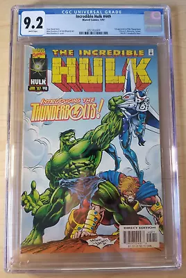 Buy Incredible Hulk #449 - CGC 9.2 (1997, Marvel) 1st Thunderbolts Team, MCU Movie • 90.47£