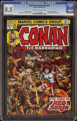 Buy Conan The Barbarian # 24 CGC 8.5 OW/W (Marvel 1973) 1st Appearance Red Sonja • 220.68£