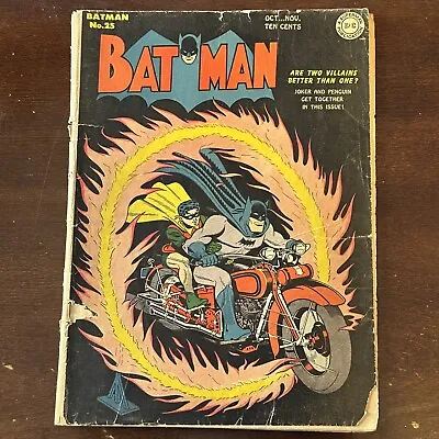 Buy Batman #25 (1944) - 1st Villain Team Up Penguin And Joker! • 950.16£