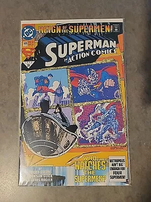 Buy Action Comics # 689 Comic Book KEY - Superman Resurrected, 1st Black Costume VTG • 4£