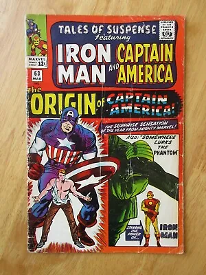 Buy TALES OF SUSPENSE #63 (1965) *Capt. America Origin Key!* (VG-) *Early Iron Man!* • 30.49£