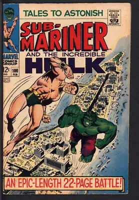 Buy Tales To Astonish #100 5.5 // Classic Battle Of The Hulk Vs The Sub-mariner 1968 • 70.70£