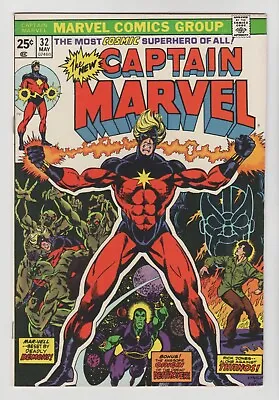 Buy CAPTAIN MARVEL #32y ( VF/NM  9.0 ) 32ND ISSUE THANOS COVER/AVENGERS STARLIN 1974 • 57.17£