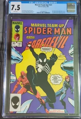 Buy MARVEL TEAM-UP #141 CGC 7.5 WHITE PAGES  1984 1st Black Costume Spider-man • 44.24£