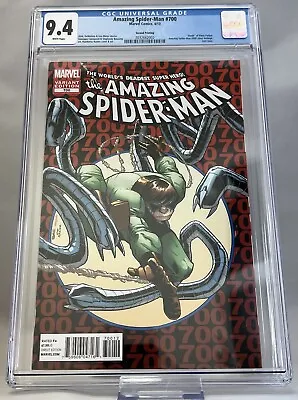 Buy Amazing Spider-Man #700 CGC 9.4 Second Printing ASM #300 Homage Cover By Ramos • 110.69£