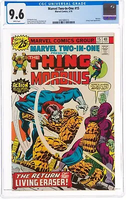 Buy Marvel Two-In-One #15 1976 CGC 9.6 WHITE Pages Morbius Living Eraser Appearances • 78.35£