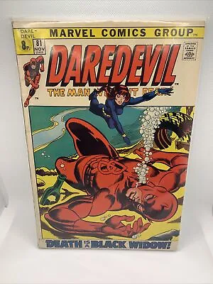 Buy Daredevil #81 1971 Bronze Age 1st Black Widow Team-Up / Title Marvel Comic RARE • 25£