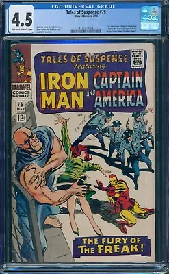 Buy Tales Of Suspense #75 CGC 4.5 First Sharon Carter, Batroc; Cameo Of Peggy Carter • 98.59£