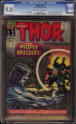 Buy Thor # 134 CGC 9.0 CRM/OW (Marvel, 1966) 1st Appearance High Evolutionary • 759.54£