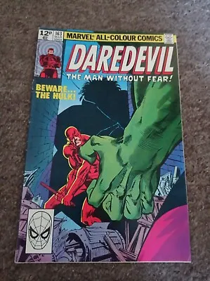 Buy Daredevil #163 Classic Frank Miller Hulk Cover Marvel Comics 1980 • 8.99£