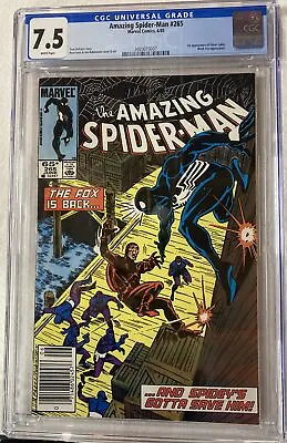 Buy Amazing Spider-Man 265 Newsstand 1985 CGC 7.5  1st Appearance Silver Sable Key • 31.51£