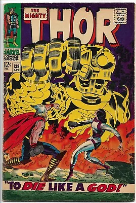 Buy Thor #139 ~ 1967 Silver Age ~ Marvel Comics ~ VG+ ~ 1st Appearance ~ Charity • 22.14£