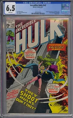 Buy Incredible Hulk #142 Cgc 6.5 Valkyrie Tom Wolfe Cameo White Pages • 69.29£
