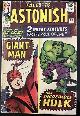 Buy Marvel Comics Tales To Astonish #60 1964 1st Hulk Stories Begin Silver Age G/VG • 34.99£