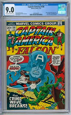 Buy Captain America 158 CGC Graded 9.0 VF/NM Marvel Comics 1973 • 72.28£