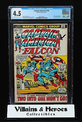 Buy Captain America #156 ~ CGC 4.5 ~ Vs 1950s Captain America ~ Marvel (1972) • 39.51£
