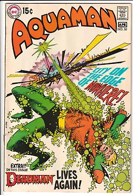 Buy Aquaman #50 DC Comics 1970 5.5 FN- KEY DEADMAN BACKUP STORY NICK CARDY COVER • 17.35£