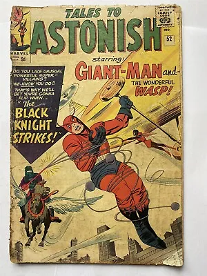 Buy TALES TO ASTONISH #52 Wasp Giant-Man 1st Black Knight Marvel 1964 UK Price Fair  • 21.95£
