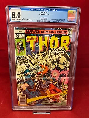 Buy The Mighty Thor #260 CGC 8.0 35 Cent Price Variant Marvel Comics Graded 1977 • 146.20£