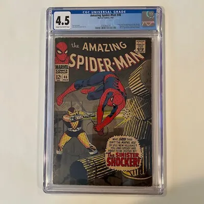 Buy Amazing Spider-Man #46 CGC 4.5 CR/OWP 4334383009 - 1st Appearance Of The Shocker • 186.07£