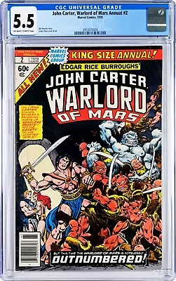 Buy John Carter, Warlord Of Mars Annual #2 CGC 5.5 (1978, Marvel) Ernie Chan Cover • 31.62£