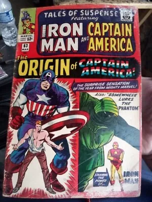 Buy Tales Of Suspense #63 1965 Marvel Silver Age 1st Origin Captain America  • 26.51£