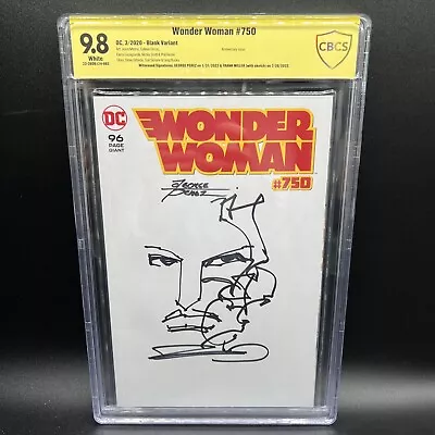 Buy Wonder Woman #750 FRANK MILLER SKETCH & GEORGE PEREZ SIGNATURE! GRADED CBCS 9.8 • 889.43£