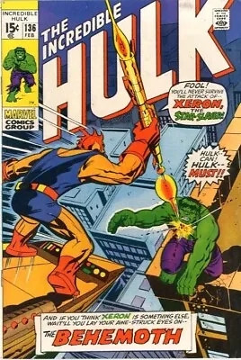 Buy Incredible Hulk  # 136   VERY FINE   Feb. 1971   Xeron The Star-Slayer, Abominat • 31.62£