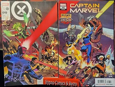 Buy Captain Marvel #46 Cvr A&Momoko Apes Variant & Includes X-Men 19 Cvr Connecting • 11.98£