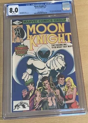Buy MOON KNIGHT - CGC 8.0. 1st ONGOING SERIES. MARVEL COMICS 1980 VINTAGE CLASSIC • 100£