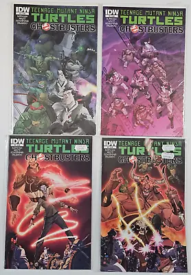 Buy Teenage Mutant Ninja Turtles Ghostbusters Issues 1 2 3 4 Comics IDW RARE Burnham • 70£