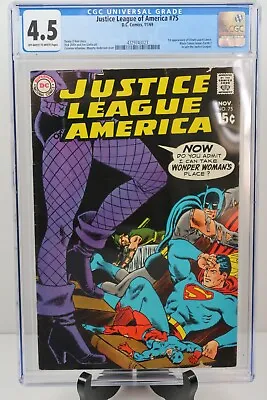 Buy Justice League Of America #75 CGC 4.5 1st Dinah Laurel Lance Black Canary 1969 • 134.92£